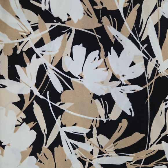 Anne Klein Khaki Multi Floral Ruffle Sleeve Workwear Shift Dress Size 2 NWT - Picture 4 of 10